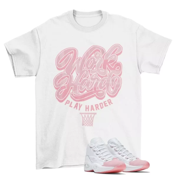 Work Harder Sneaker Shirt to Match Question Mid Pink Toe G55120 Jezsport.com