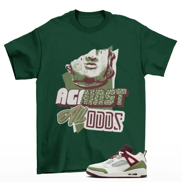 All Odds Shirt Green to Match Jordan Spizike Low CNY FJ6372-100 Jezsport.com