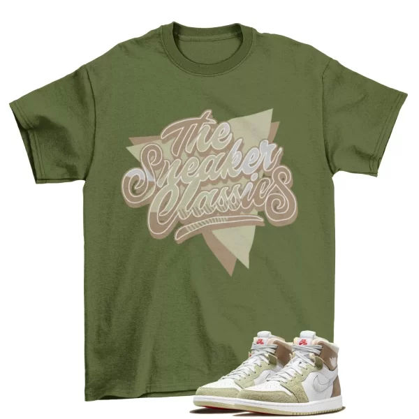 Sneaker Classic Shirt to Match Jordan 1 High Zoom CMFT Olive Aura / CT0979-102 Jezsport.com