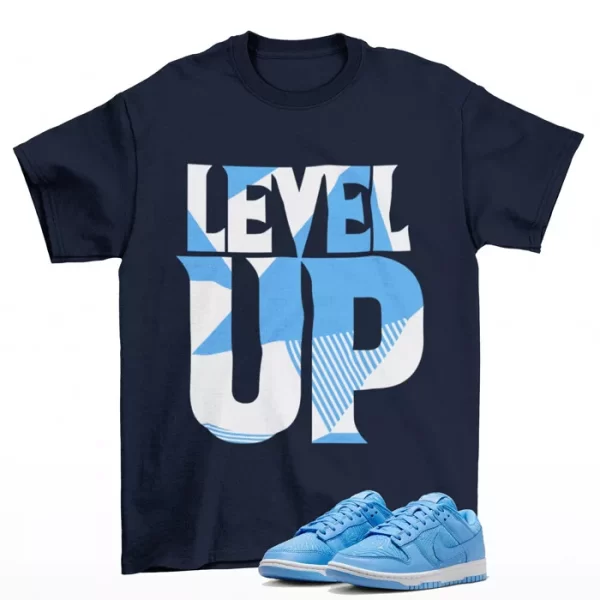 Level Up Shirt to Match Dunk Low Topography University Blue FN6834-412 Jezsport.com