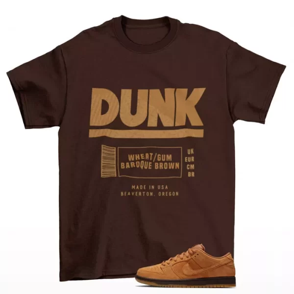 Box Label Wheat Shirt to Match SB Dunk Low Wheat BQ6817-204 Jezsport.com