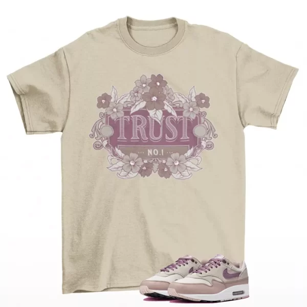 Trust Shirt Tan to Match Air Max 1 Light Bone Violet Dust FB9660-002 Jezsport.com