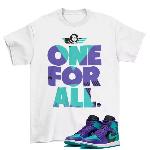 One For All Black Grape Shirt to Match Jordan 1 Mid Black Grape BQ6472-502 Jezsport.com