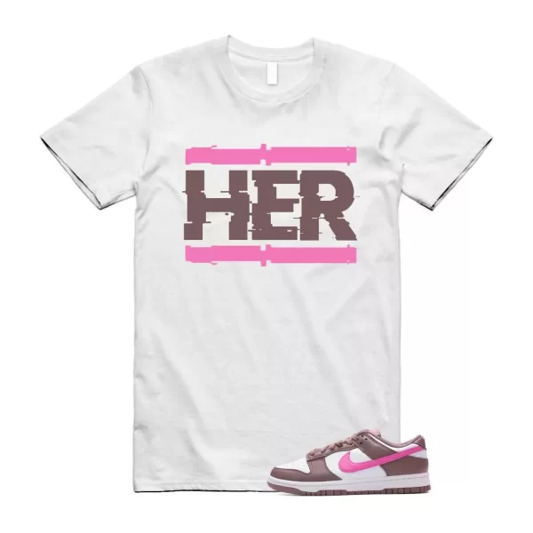 Dunk Smokey Mauve Playful Pink White Brown Low T Shirt Match HER Jezsport.com