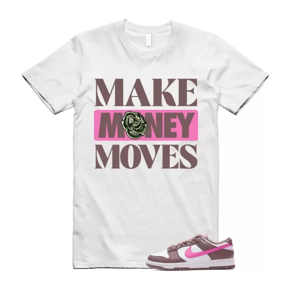 Dunk Smokey Mauve Playful Pink White Brown Low T Shirt Match MOVES Jezsport.com