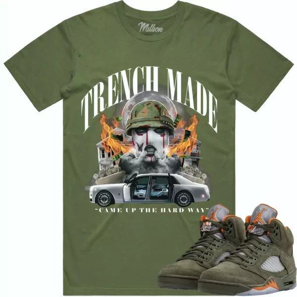 Jordan Retro 5 Olive 5s Shirt to Match - TRENCH MADE Jezsport.com