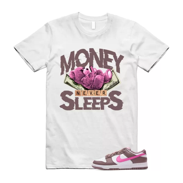 Dunk Smokey Mauve Playful Pink White Brown Low T Shirt Match MNS Jezsport.com