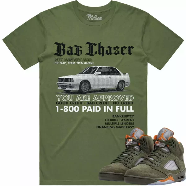 Jordan Retro 5 Olive 5s Shirt to Match - BAG CHASER Jezsport.com