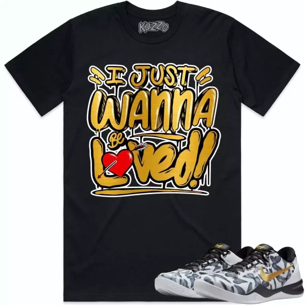 Kobe 8 Mambacita 8s Gigi Shirt to Match - GOLD METALLIC LOVED Jezsport.com