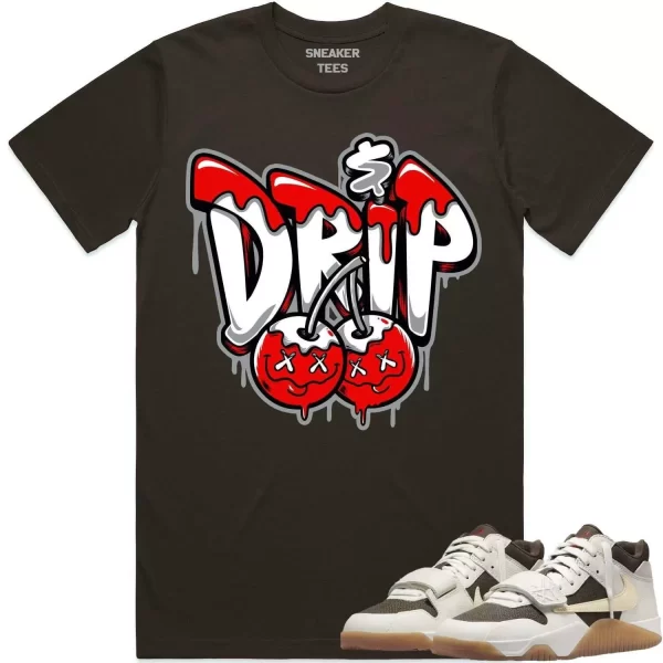 Travis Scott x Jordan Jumpman Jack Sail Shirt to Match - RED MONEY DRIP Jezsport.com