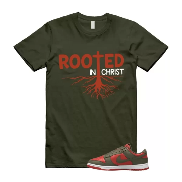 Dunk Mystic Red Cargo Khaki White Low T Shirt Match ROOTED Jezsport.com