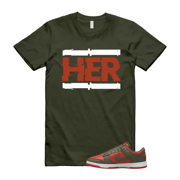 Dunk Mystic Red Cargo Khaki White Low T Shirt Match HER Jezsport.com