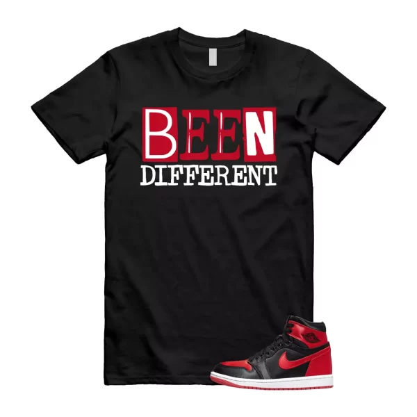 Satin Bred 1 University Red White Black Retro High OG T Shirt Match BEEN Jezsport.com