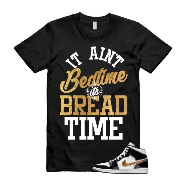 Metallic Gold Patent Black White Air 1 Mid T Shirt Match BT Jezsport.com