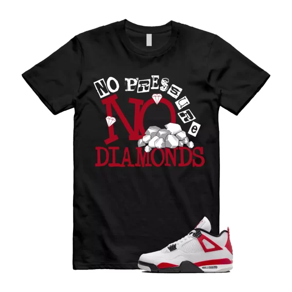 4 Cement Red Fire White Neutral Grey Black Classic Retro T Shirt Match DIAMOND Jezsport.com