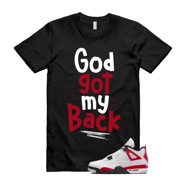 4 Cement Red Fire White Neutral Grey Black Classic Retro T Shirt Match GOD Jezsport.com