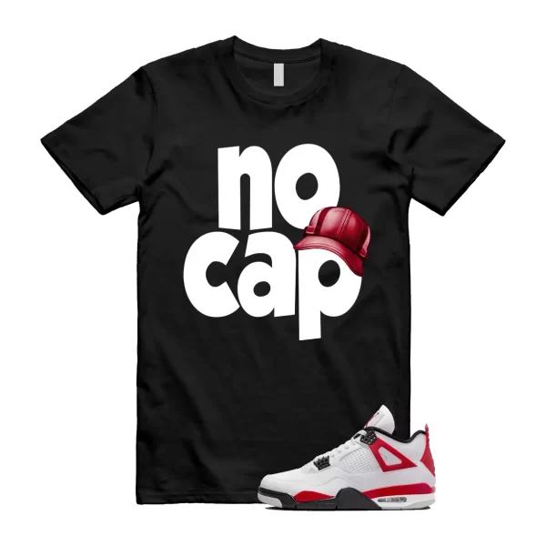 4 Cement Red Fire White Neutral Grey Black Classic Retro T Shirt Match NO CAP Jezsport.com