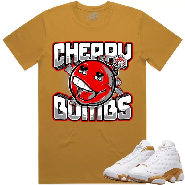 Jordan 13 Wheat 13s Shirt to Match - RED CHERRY BOMBS Jezsport.com