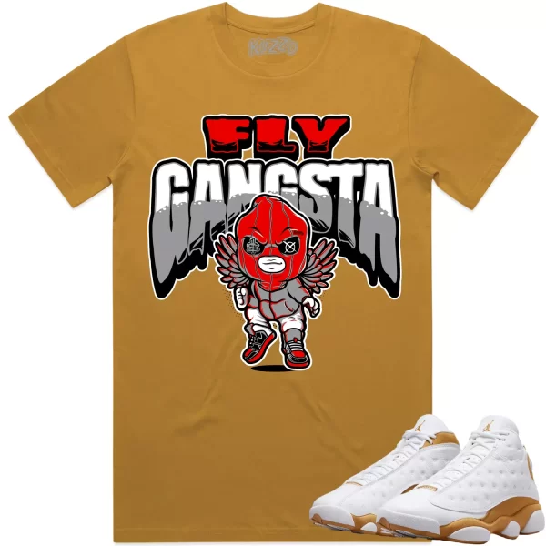 Jordan 13 Wheat 13s Shirt to Match - RED FLY GANGSTA Jezsport.com