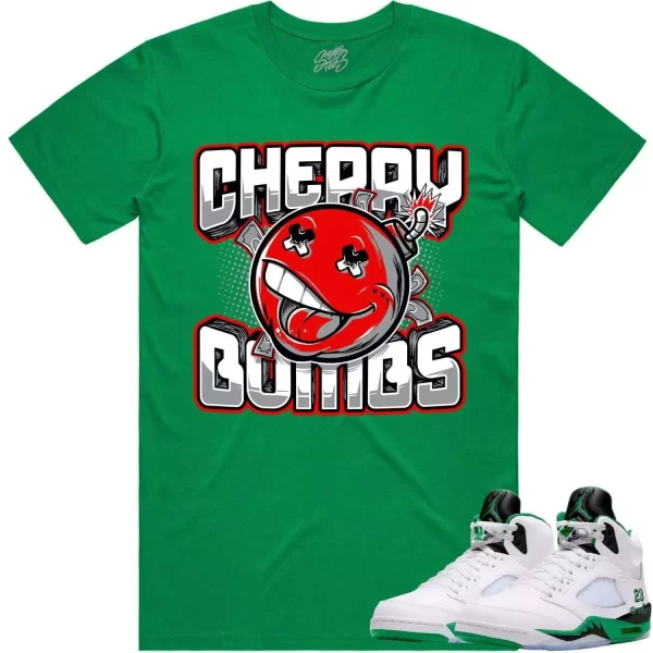 Jordan 5 Lucky Green 5s Shirt to Match - RED CHERRY BOMBS Jezsport.com