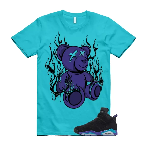 Aquatone 6 Bright Concord Black Retro Vibrant Aqua T Shirt Match LIT Jezsport.com