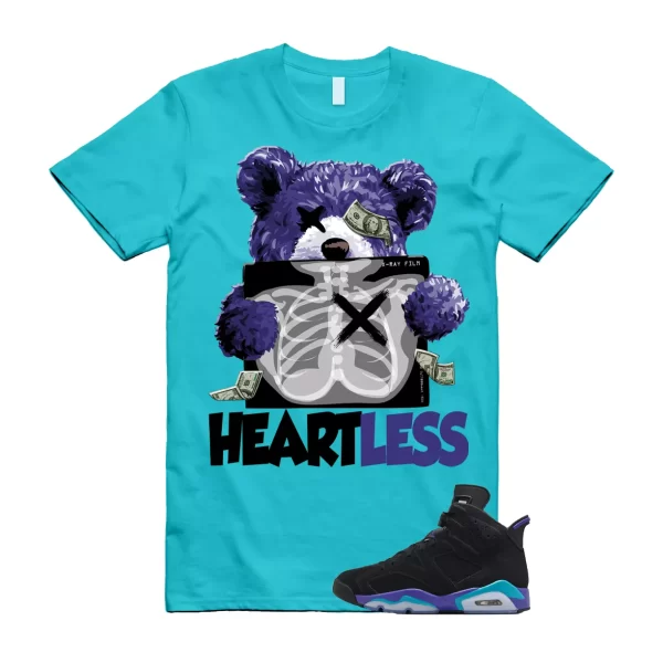 Aquatone 6 Bright Concord Black Retro Vibrant Aqua T Shirt Match HEART Jezsport.com