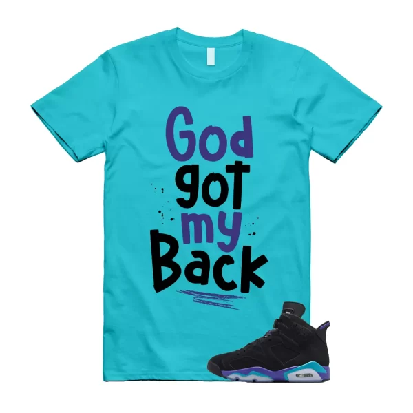 Aquatone 6 Bright Concord Black Retro Vibrant Aqua T Shirt Match GOD Jezsport.com