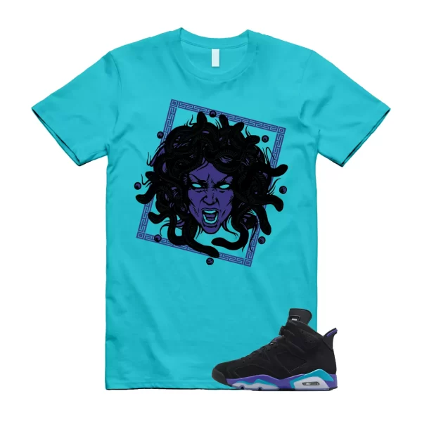 Aquatone 6 Bright Concord Black Retro Vibrant Aqua T Shirt Match SHM Jezsport.com