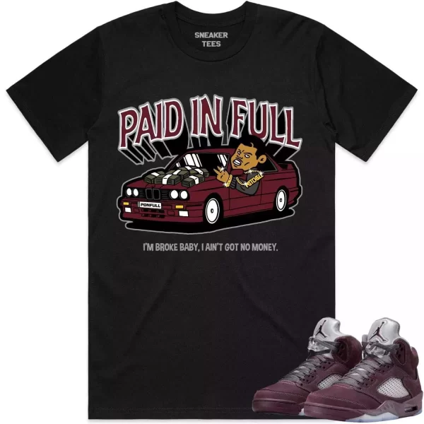 Jordan 5 Burgundy 5s Shirt to Match - BURGUNDY PAID Jezsport.com