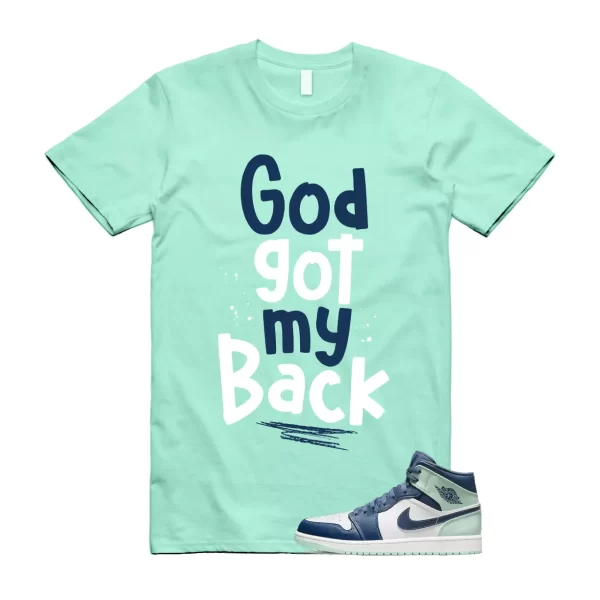 Mystic Mint Foam 1 Navy Blue T Shirt Match GOD Jezsport.com