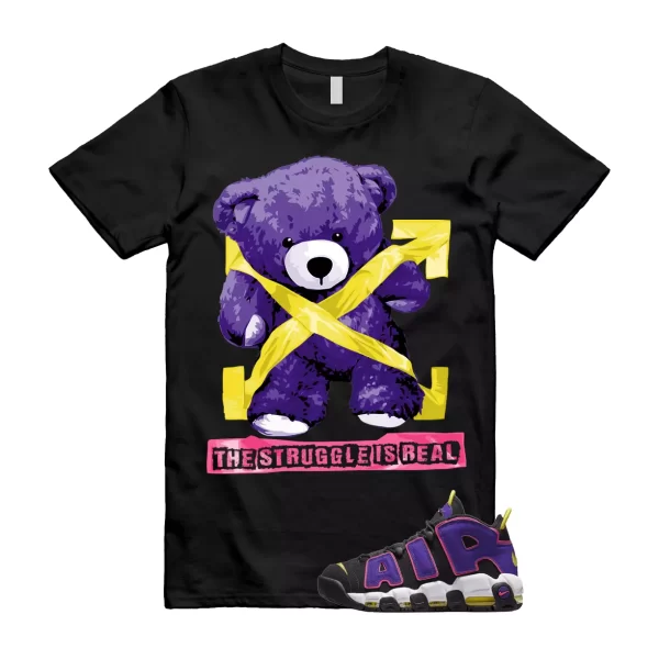 STRUG T Shirt to match Air More Uptempo Black Court Purple Hyper Pink Jezsport.com