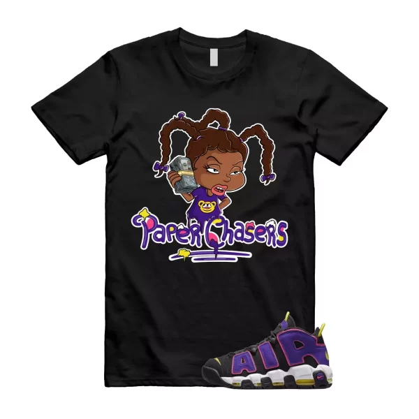 PC T Shirt to match Air More Uptempo Black Court Purple Hyper Pink Jezsport.com