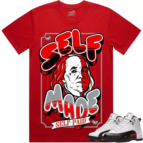 Jordan 12 Red Taxi 12s Shirt to Match - RED SELF MADE Jezsport.com