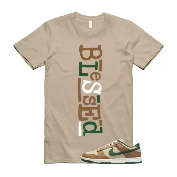 B2 T Shirt to match Dunk Low Tan Retro Rattan Gorge Green Sail Dark Driftwood ,FB7160-231 Jezsport.com