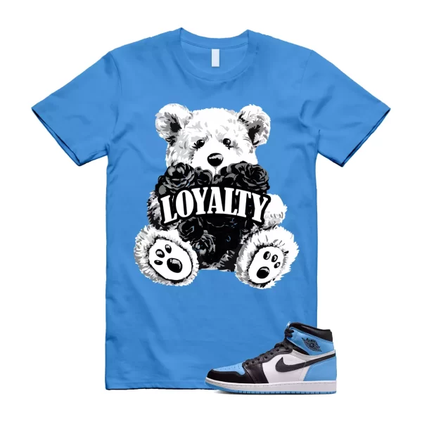 UNC University Blue Toe 1 Retro High OG Black White T Shirt Match LYLTY Jezsport.com