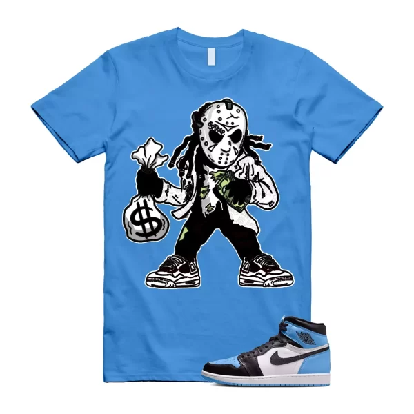 UNC University Blue Toe 1 Retro High OG Black White T Shirt Match JASON Jezsport.com