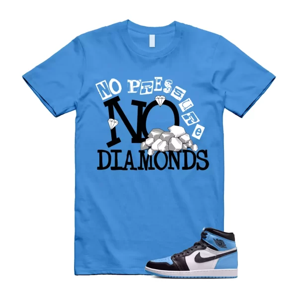 UNC University Blue Toe 1 Retro High OG Black White T Shirt Match DIAMOND Jezsport.com