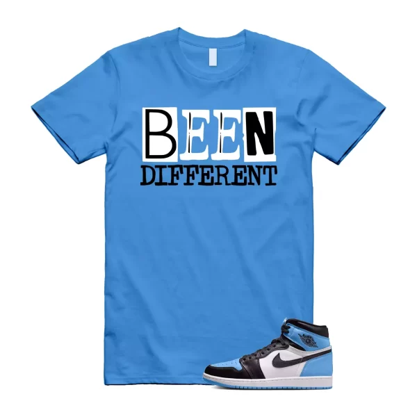 UNC University Blue Toe 1 Retro High OG Black White T Shirt Match BEEN Jezsport.com