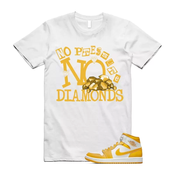 DIAMOND T Shirt to match Air Jordan 1 Mid WMNS University Gold White Summer Jezsport.com