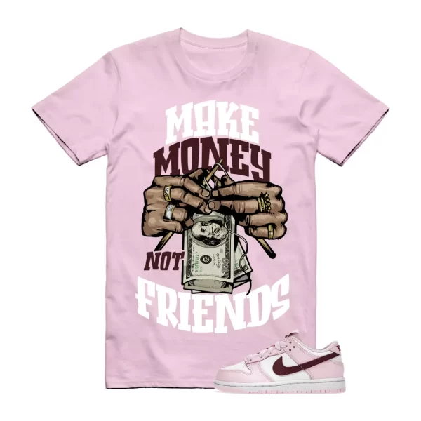 MM T Shirt to match N Dunk Low Pink Foam Dark Beetroot Red White Maroon Jezsport.com