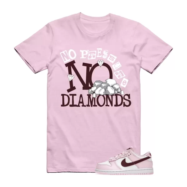 DIAMOND T Shirt to match N Dunk Low Pink Foam Dark Beetroot Red White Maroon Jezsport.com