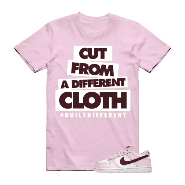 CLOTH T Shirt to match N Dunk Low Pink Foam Dark Beetroot Red White Maroon Jezsport.com