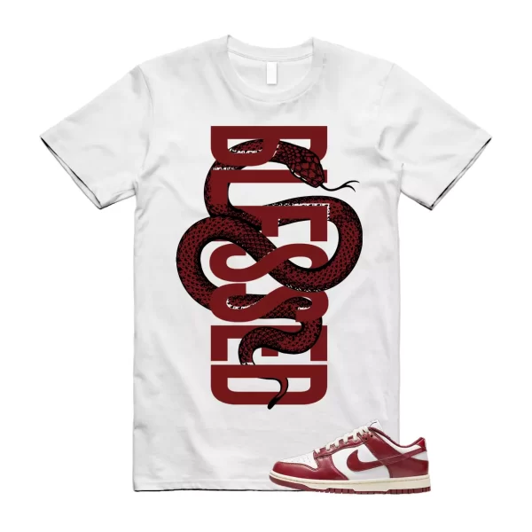 SNAKEBLS T Shirt to match N Dunk Low PRM Team Red WMNS Coconut Milk White Jezsport.com