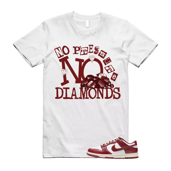 DIAMOND T Shirt to match N Dunk Low PRM Team Red WMNS Coconut Milk White Jezsport.com