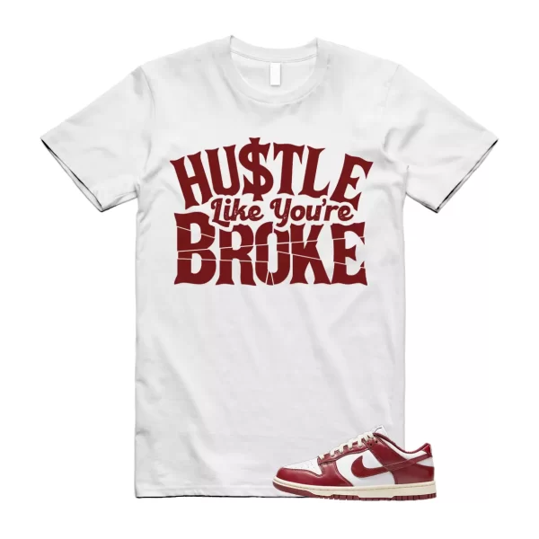 BROKE T Shirt to match N Dunk Low PRM Team Red WMNS Coconut Milk White Jezsport.com