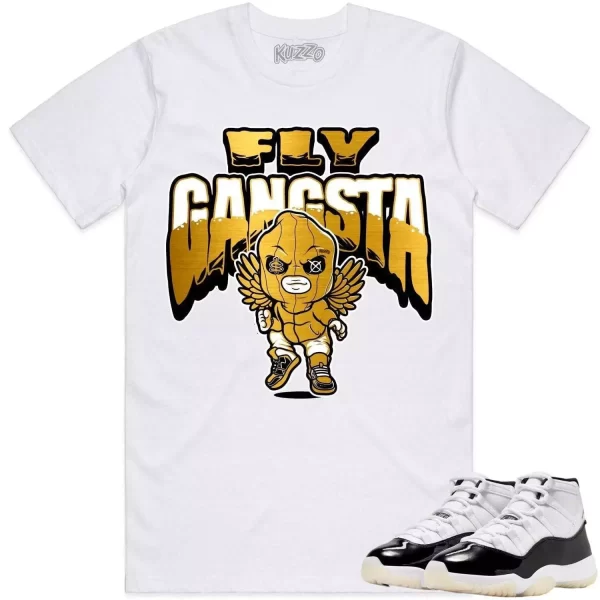 Jordan 11 Gratitude 11s Shirt to Match - GOLD METALLIC FLY GANGSTA Jezsport.com