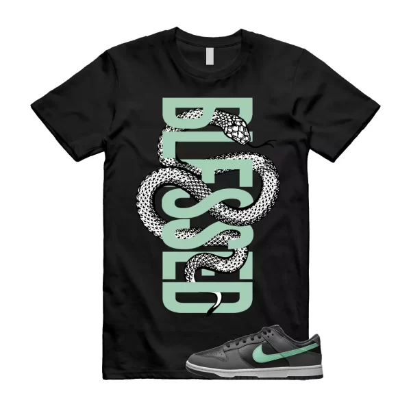 SNAKEBLS T Shirt to match N Dunk Low Retro Green Glow Black Dark Grey White Jezsport.com