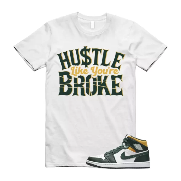 BROKE Shirt to match Jordan 1 Mid Sonic GS Dark Green Yellow Seattle Pine Noble Jezsport.com