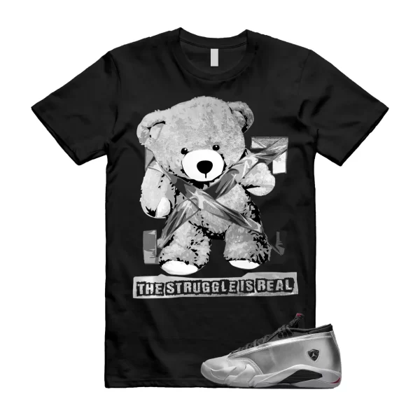 STRUG T Shirt to match Air Jordan 14 Low WMNS Metallic Silver Fire Red Wolf Grey Jezsport.com