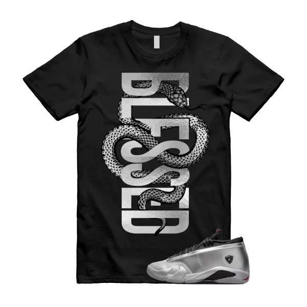 SNAKE T Shirt to match Air Jordan 14 Low WMNS Metallic Silver Fire Red Wolf Grey Jezsport.com